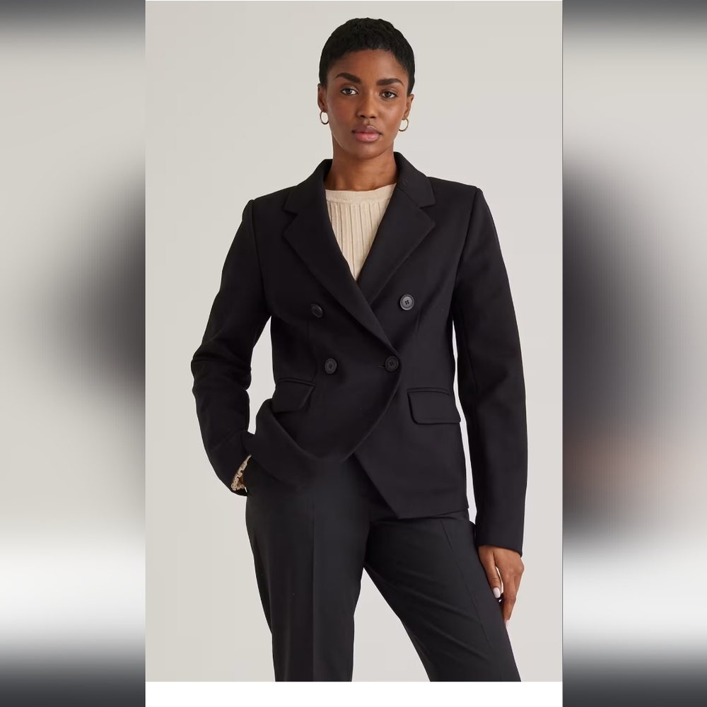 Ultra-Stretch Ponte Double Breasted Blazer SZ S NWT